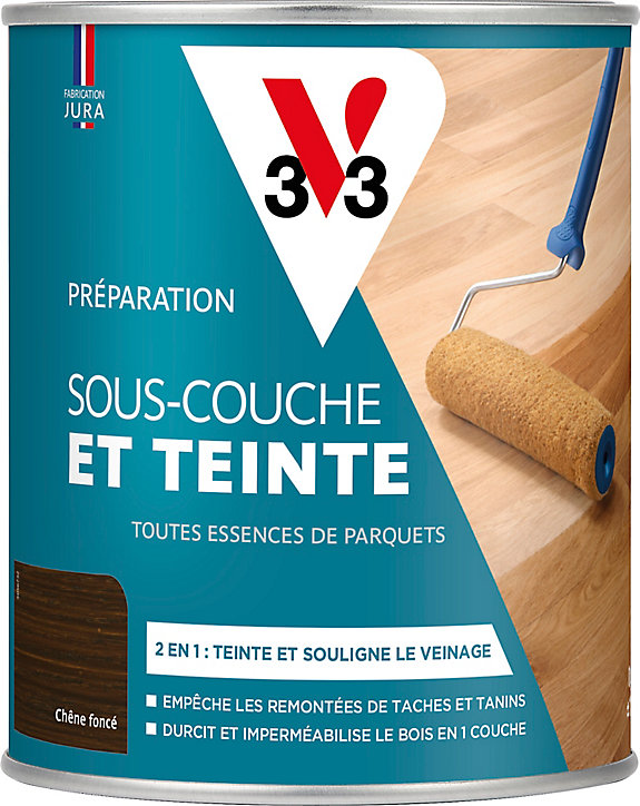 Sous-couche & teinte parquets V33 chêne foncé 0,75L
