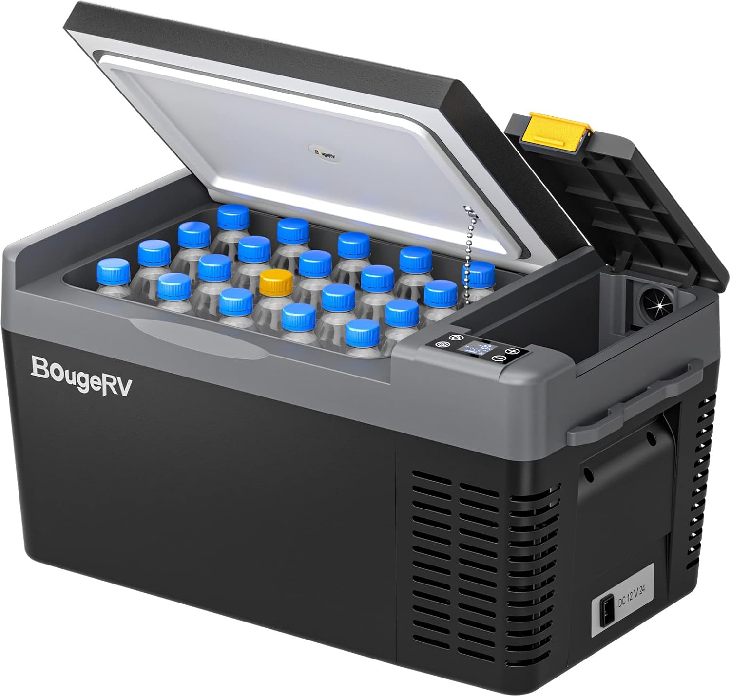 BougeRV CRPRO Kompressor Kühlbox 12v, 20 Liter Auto Kühlbox(-22℃~10℃), 12/24V DC &110-240V AC Tragbarer Auto Kühlschrank, 12v Kühlschrank, für Auto, Camping, Reisen (Aktualisierte Version)