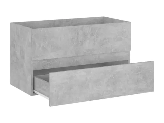 Armoire d'évier et lavabo intégré gris béton bois d'ingénierie
