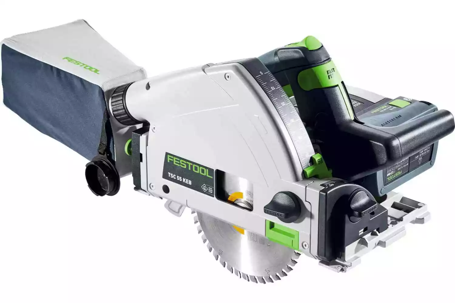 Festool TSC 55 5,0 KEBI-Plus/XL 18V Li-Ion accu invalzaag set (2x 5,0Ah) in systainer - 160mm