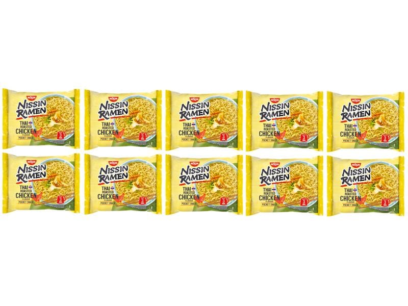 Nissin Food Ramen Thai Chicken 10 x 65 g Instant Nudelgericht mit Pouletgeschmack