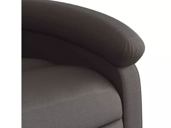 Fauteuil inclinable de massage marron foncé cuir véritable