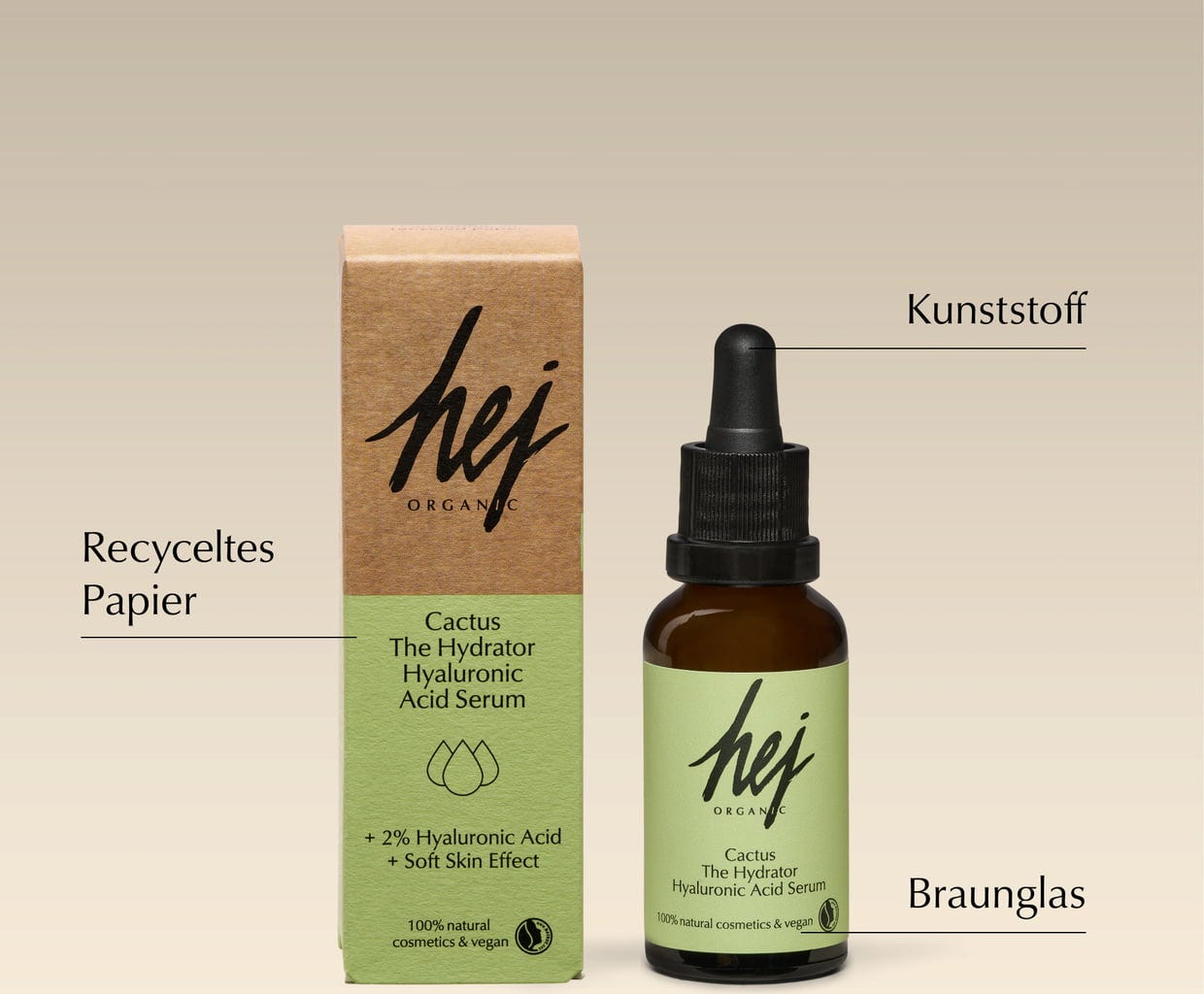 HEJ ORGANIC  Cactus The Hydrator Hyaluronic Acid Serum, 30 ml