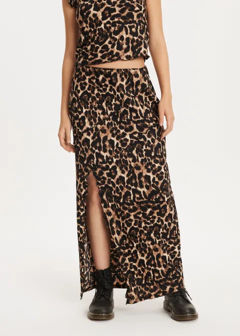 Midi rok met split zand (ZND.D)