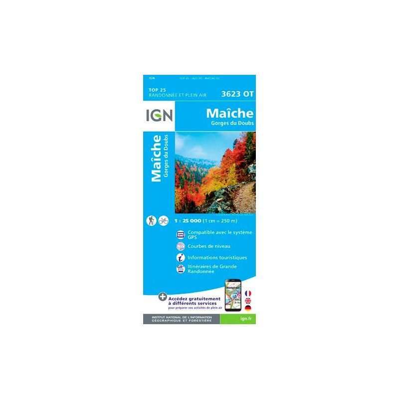 Maîche-Gorges Du Doubs - Carte topographique