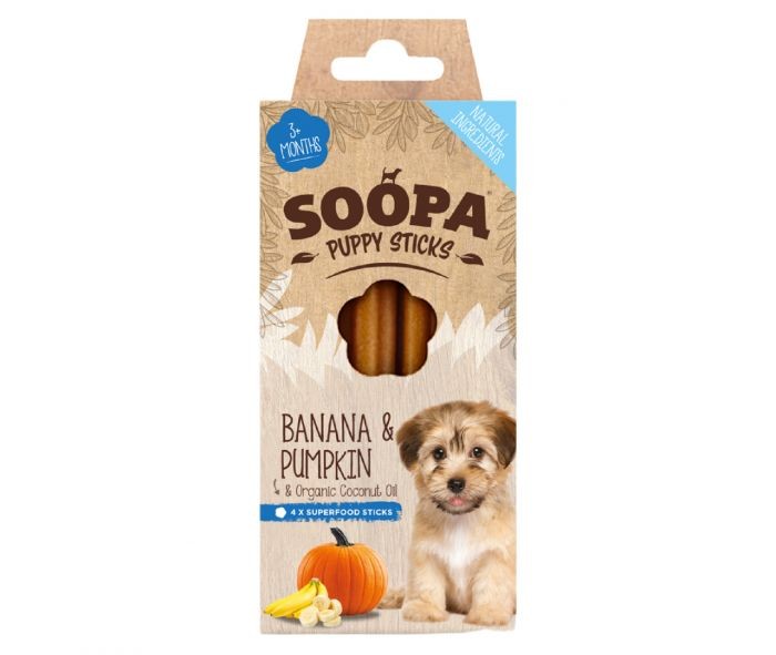 SOOPA - BLAND 3 FOR 108 - Puppy Sticks Banana & Pumpkin 100g