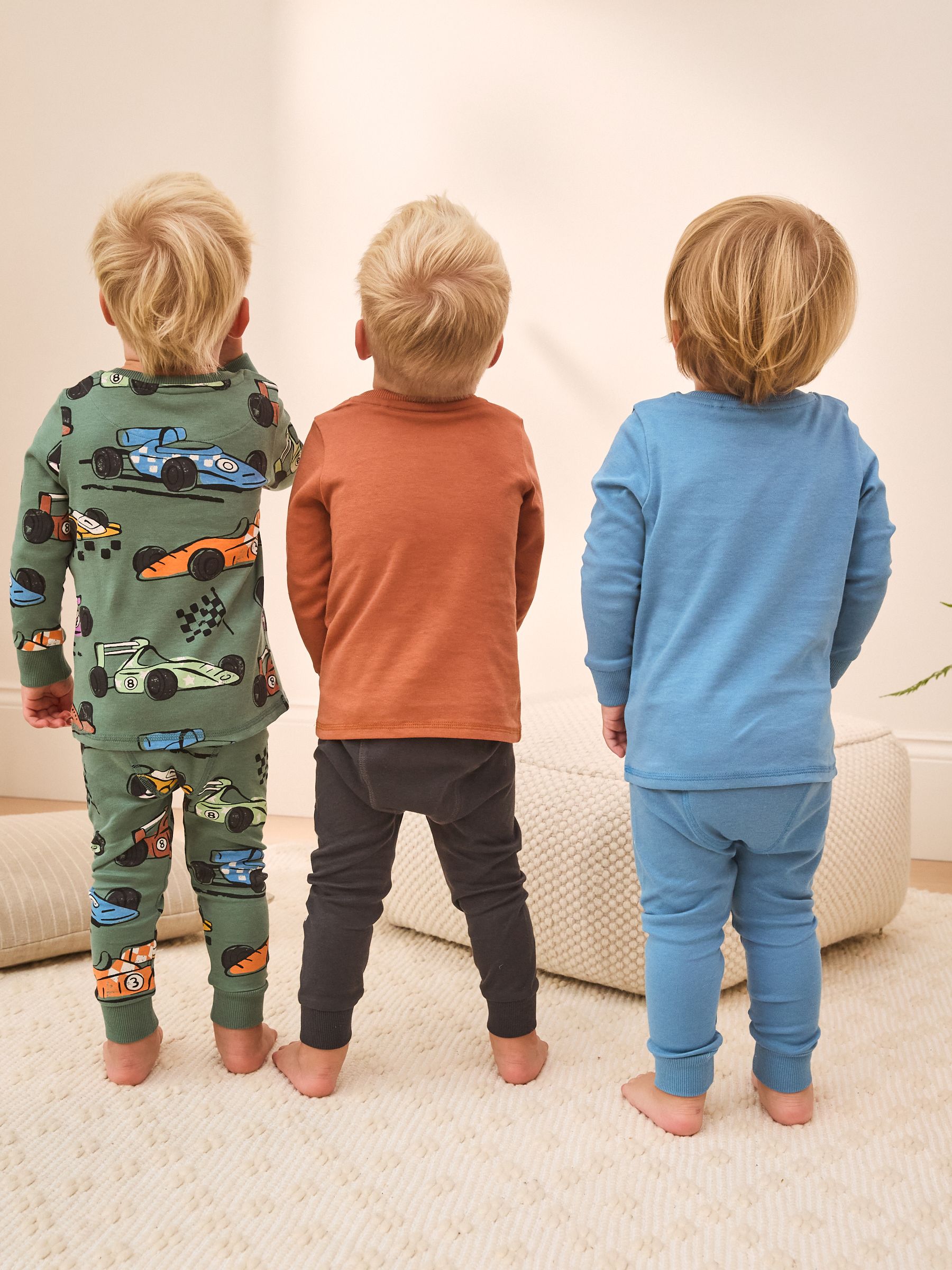 Blauw/Groen - Mini Knusse Pyjama's 3 Set (9mnd-10jr)