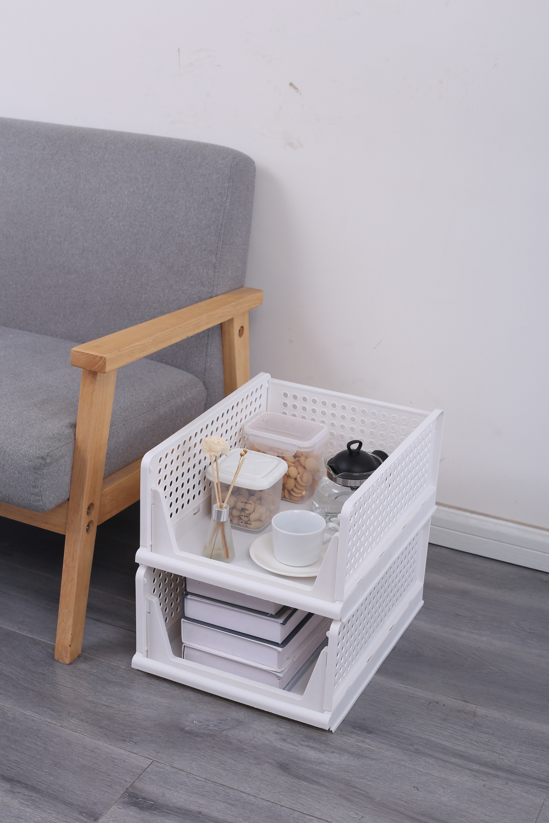 Schrank-Organizer stapelbar 3er Set 43 x 33 x 14 cm