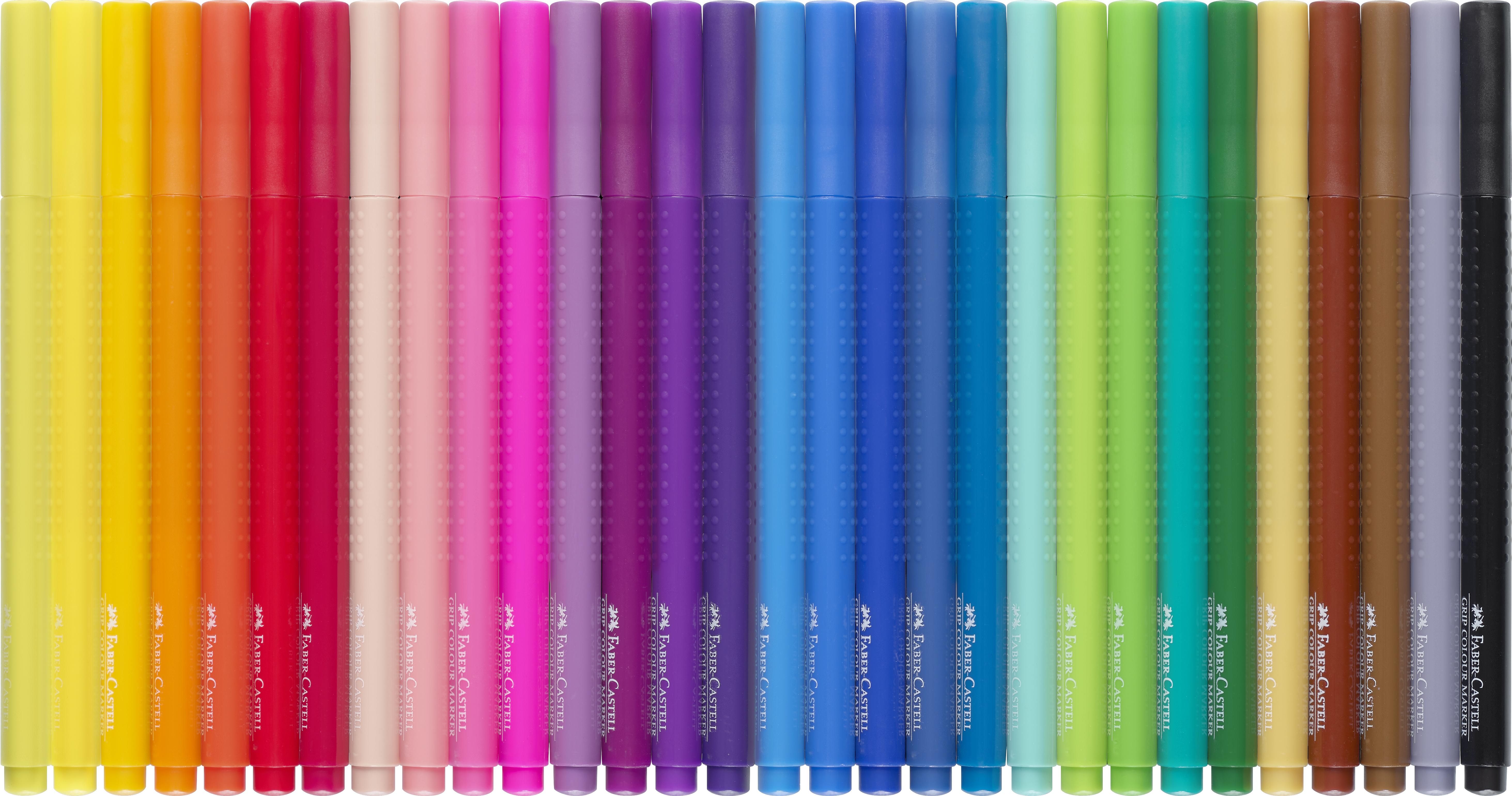 Faber-Castell - Fibre-tip tusser Grip Colour sæt, 30 stk (155335)