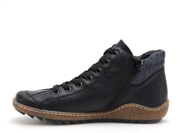 Rieker boots bottine plates femme l7514 bleu