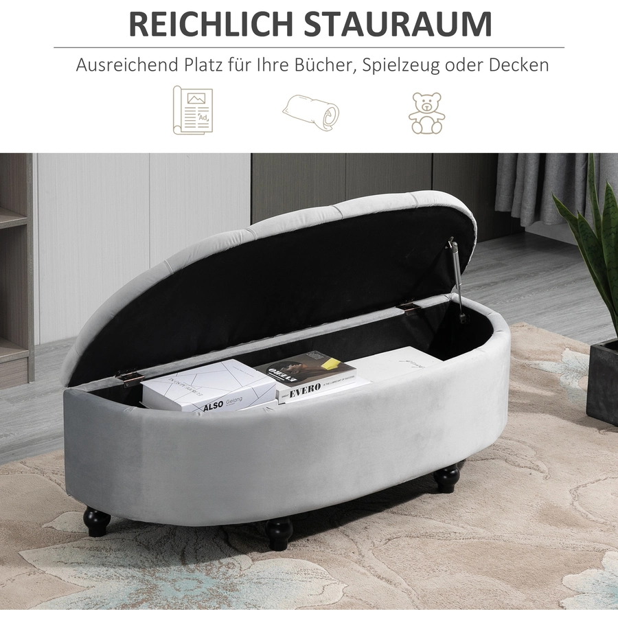 HOMCOM Sitzbank mit Stauraum grau