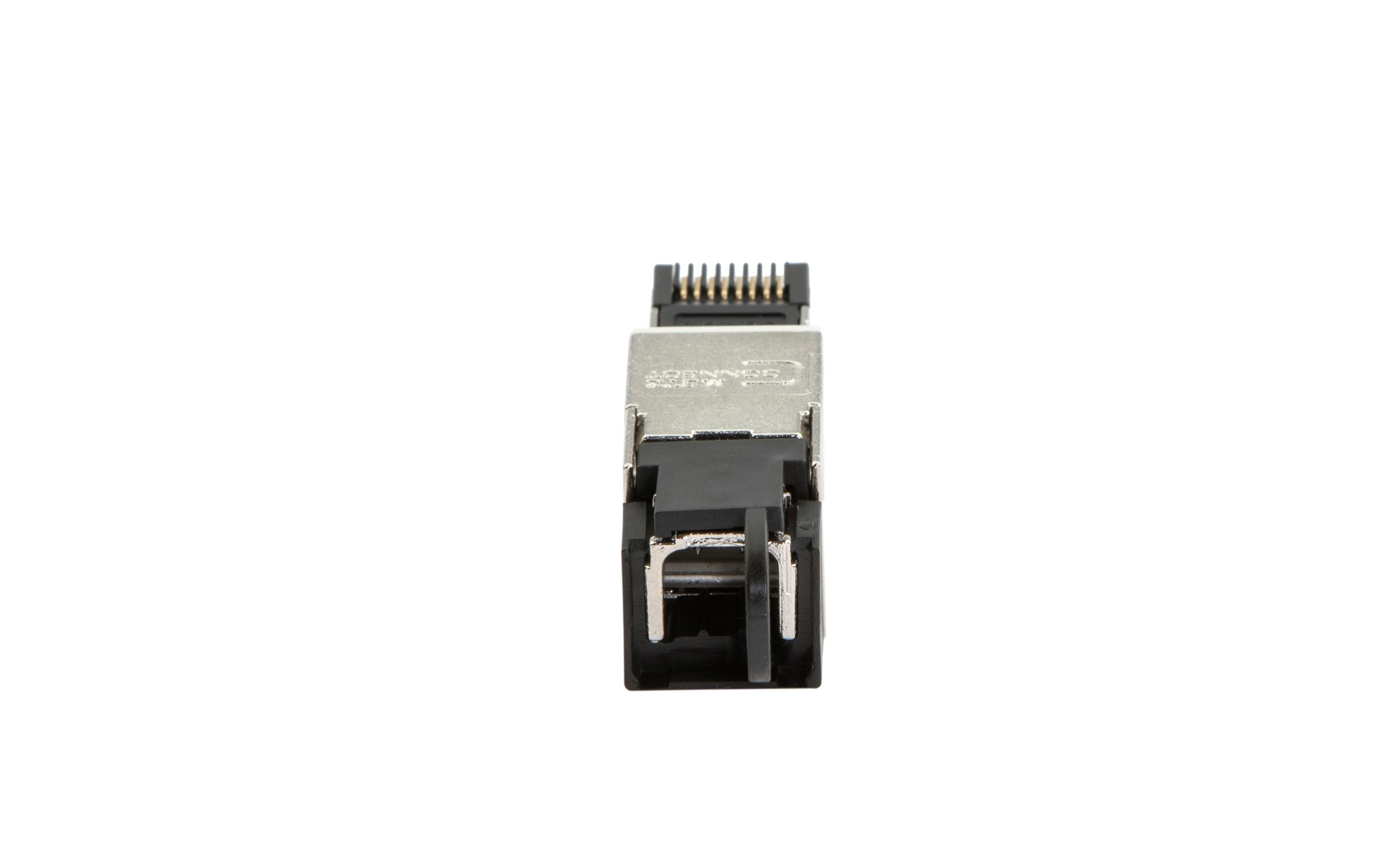 Stecker RJ45, IP20, Cat. 6A FeldkonfektionRJ45-Stecker IP20 Cat.6A geschirmt ohne Spezialwerkzeug beschaltbar