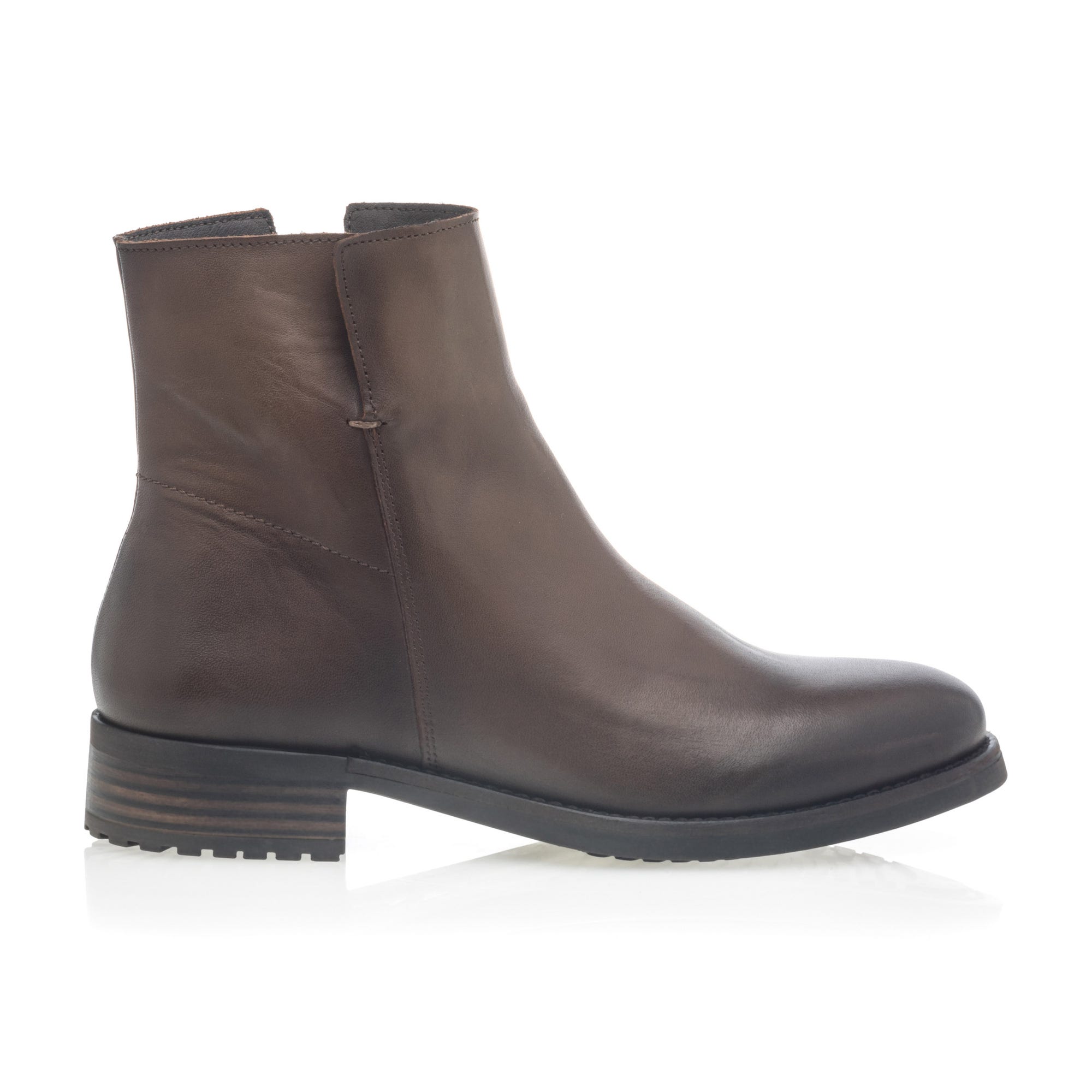 Bottines Femme en cuir taupe