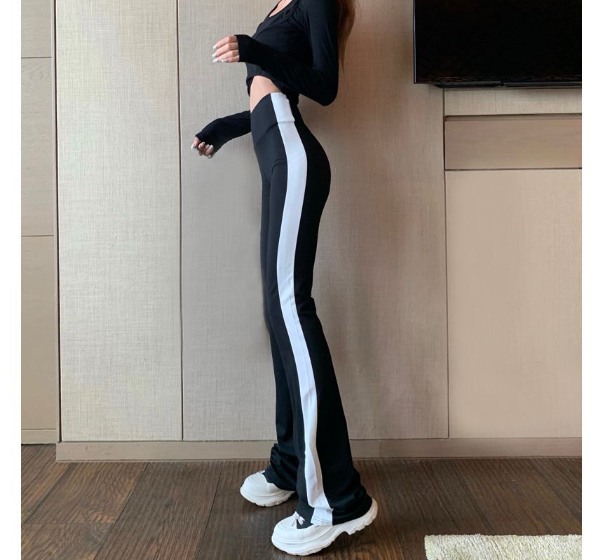 Manicotto - High Rise Two Tone Flared Sweatpants