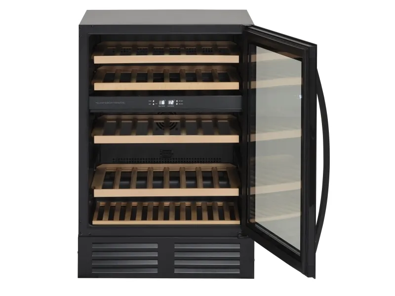 Scandomestic SV 85 B Premium Collection - Vinkøleskab - 2 Zoner - bredde: 59.5 cm - dybde: 60.5 cm - højde: 86.5 cm - 134 liter - sort - Optil 44 flasker