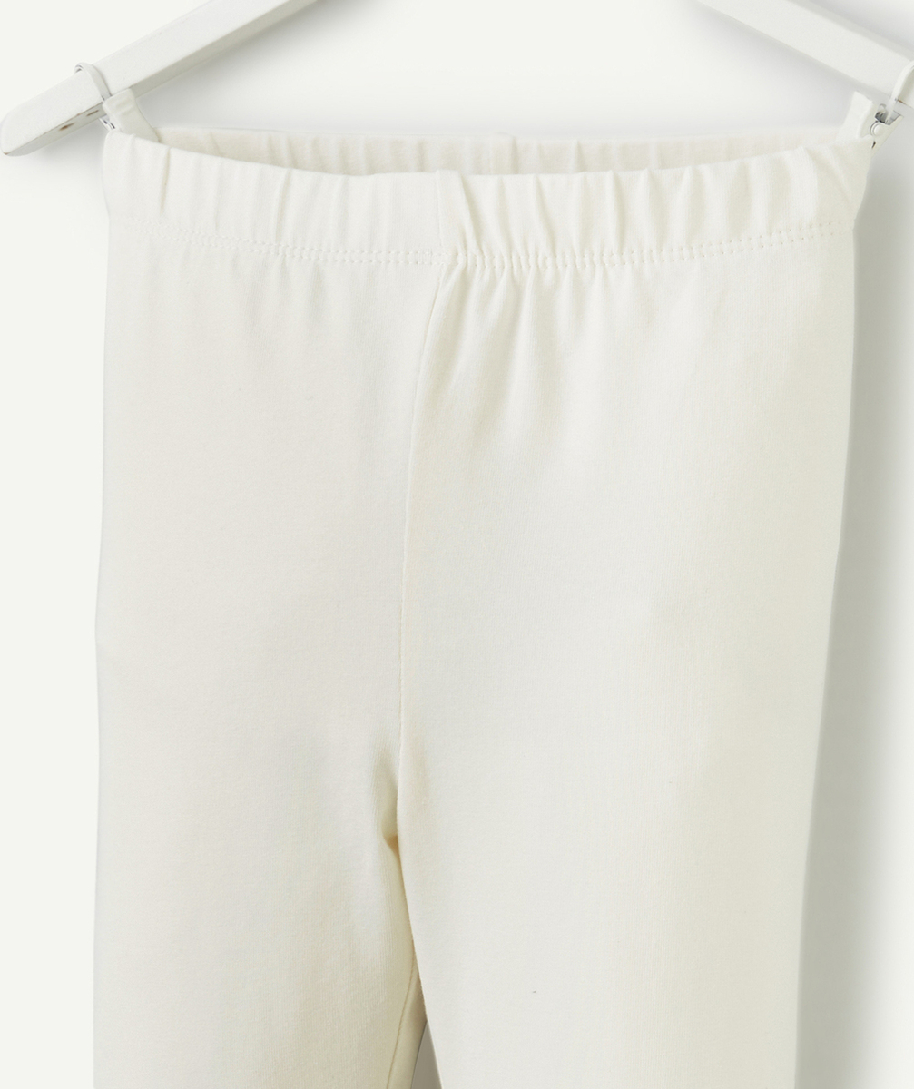legging fille en coton bio blanc