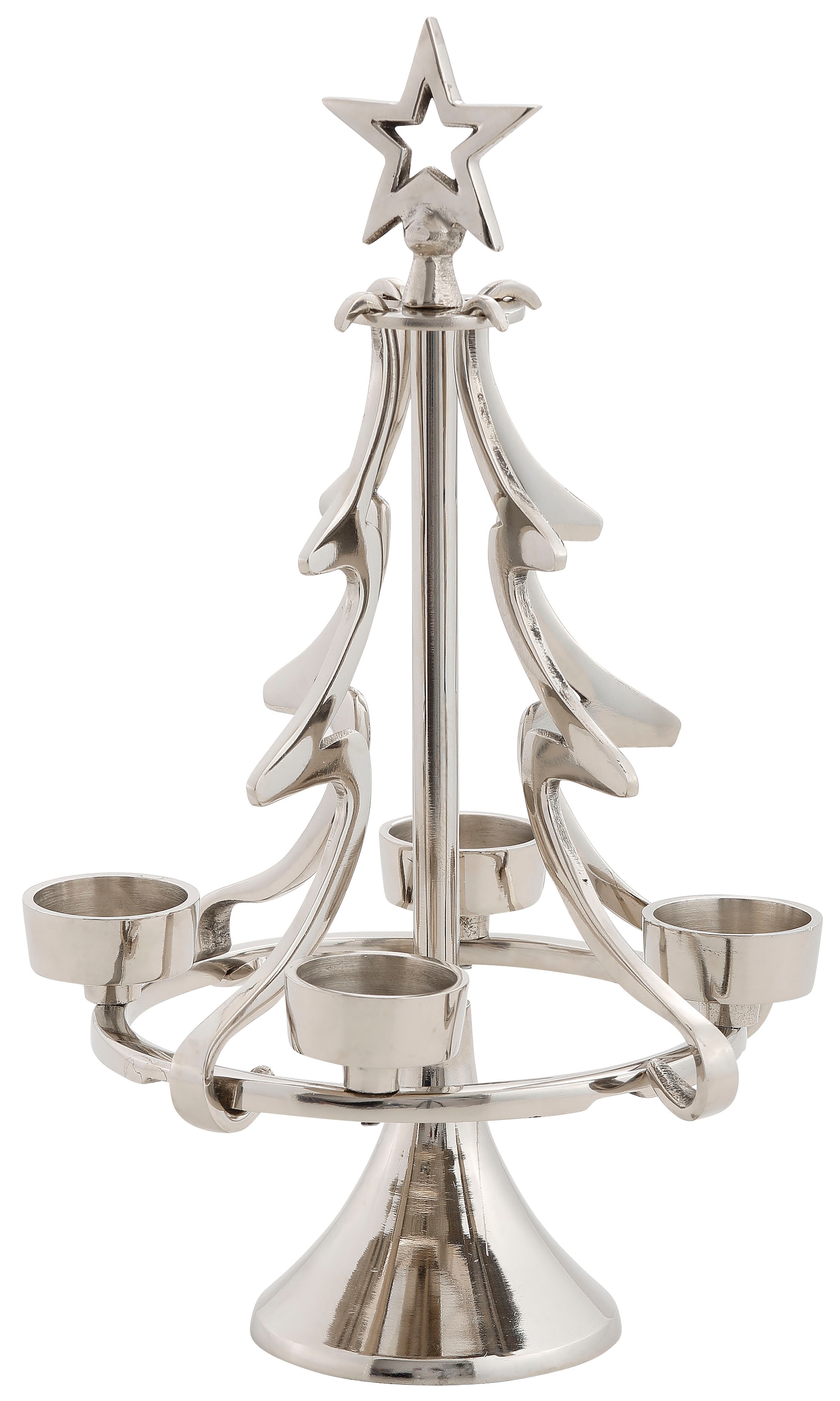 my home Adventsleuchter »Jason, Weihnachtsdeko« Kerzenhalter im besonderen Design, Tannenbaum aus Aluminium