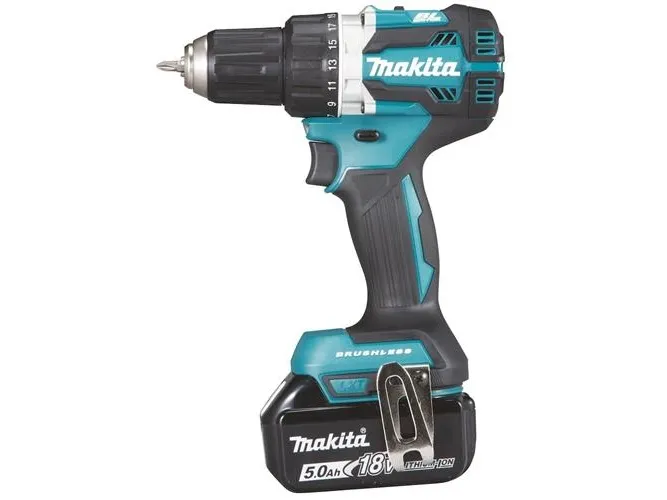 Makita DDF484RTJ - Bor/driver - ledningfri - 2-hastigheders - nøgleløs borepatron 13 mm - 54 N·m - 2 batterier - 18 V