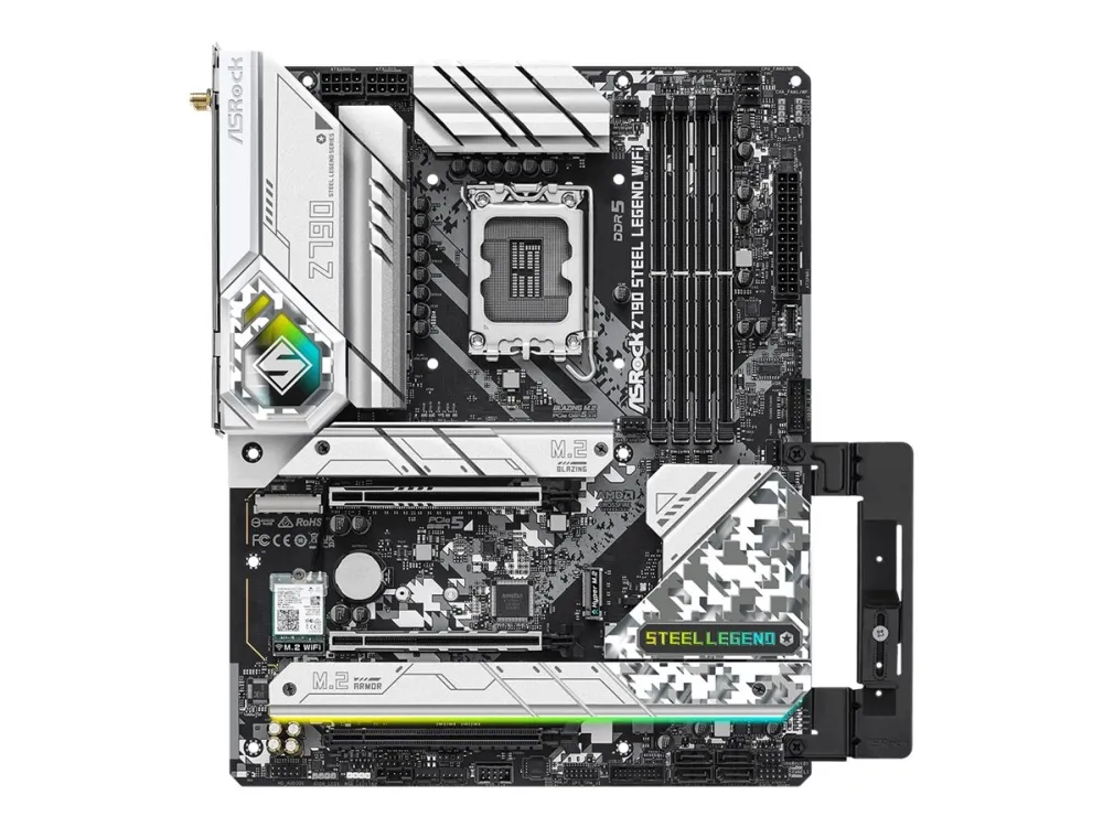 ASRock Z790 Steel Legend WiFi - Bundkort - ATX - LGA1700 sokkel - Z790 Chipset - USB-C 3.2 Gen 2x2, USB-C 3.2 Gen2, USB 3.2 Gen 2, USB 3.2 Gen 1 - 2.5 Gigabit LAN, Wi-Fi 6E, Bluetooth - onboard grafik (CPU påkrævet) - HD Audio (8-kanaler)