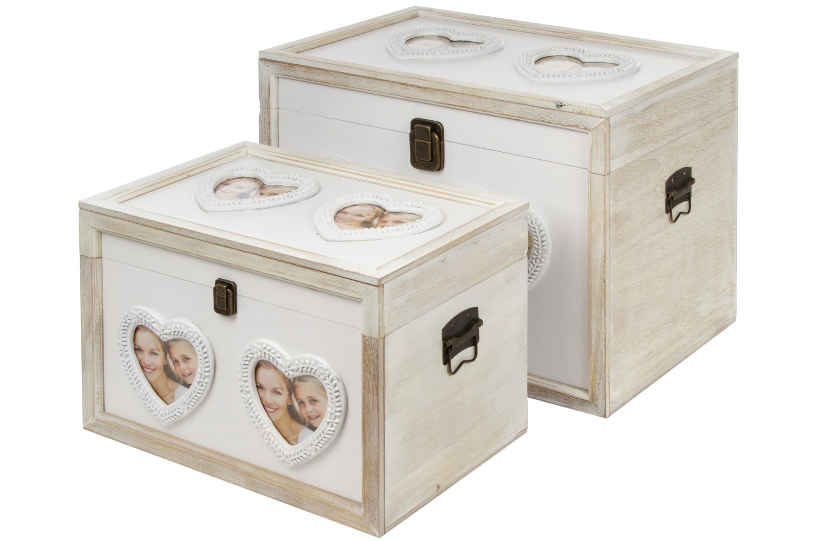 2-teiliges Holztruhen-Set SAMU - für 8 Fotos