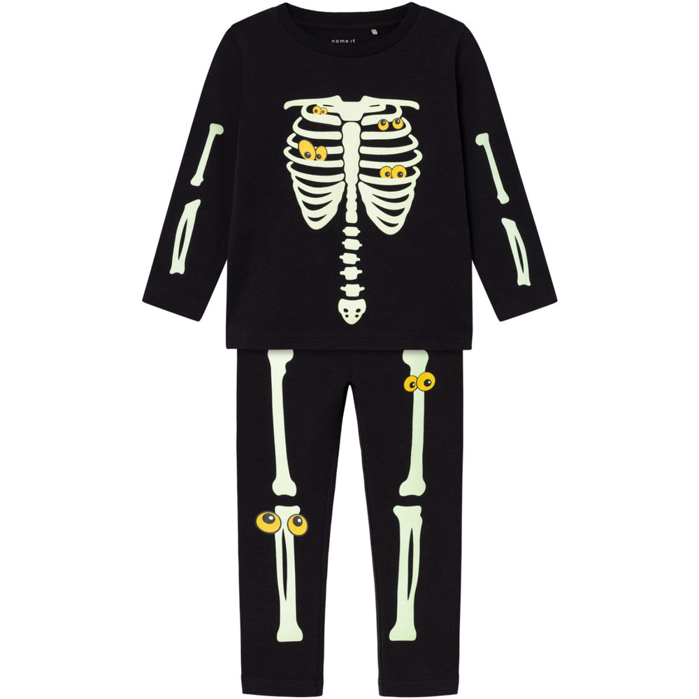 Køb Name It Black Yellow Oween Top Sæt Skeleton
