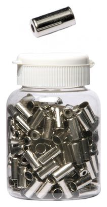 Flacon de 200 Embouts de Gaine de Frein en Aluminium Massi 5 mm Argent