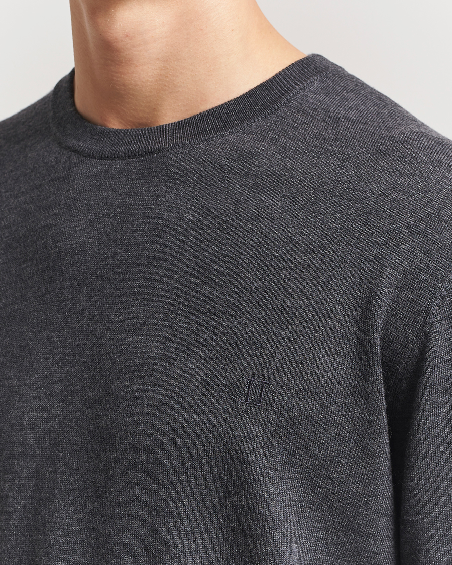 Les Deux Greyson Merino Knit Dark Grey Melange