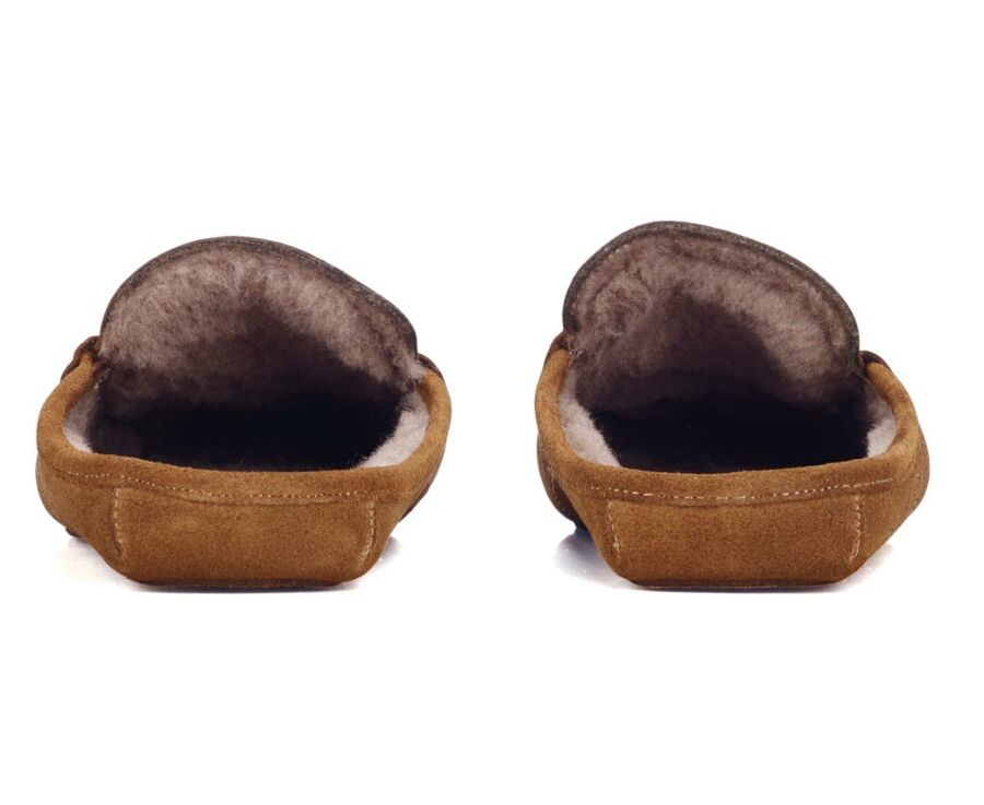 Chaussons ouverts homme velours Chamois