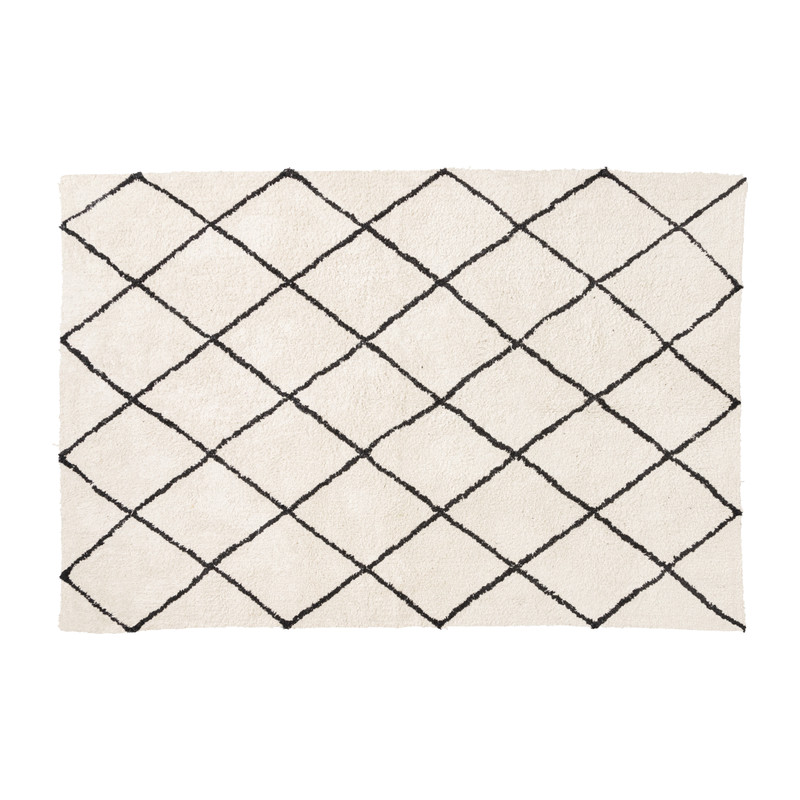 Vloerkleed berber - naturel/zwart - 120x180 cm