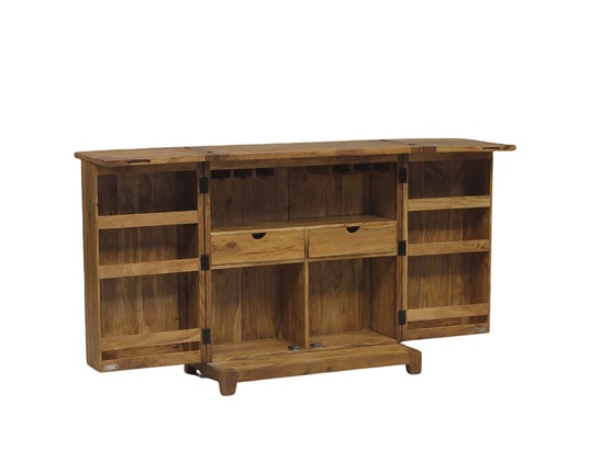 BOIS ET CHIFFONS CONCEPT - Bar pliant arabesque bois exotique - acacia punjab