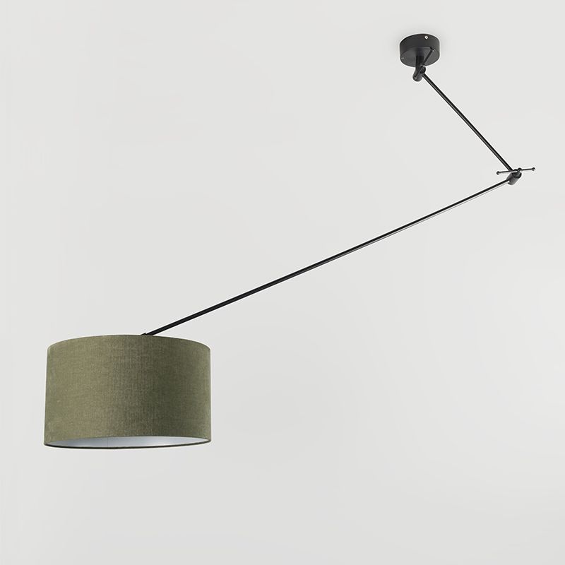 Hanglamp zwart met kap 35 cm groen verstelbaar - Blitz