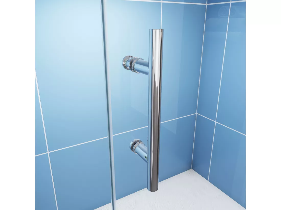Porte de douche coulissante 140x190cm en 5mm verre trempé, porte de douche Hauteur 190cm - 2 volets