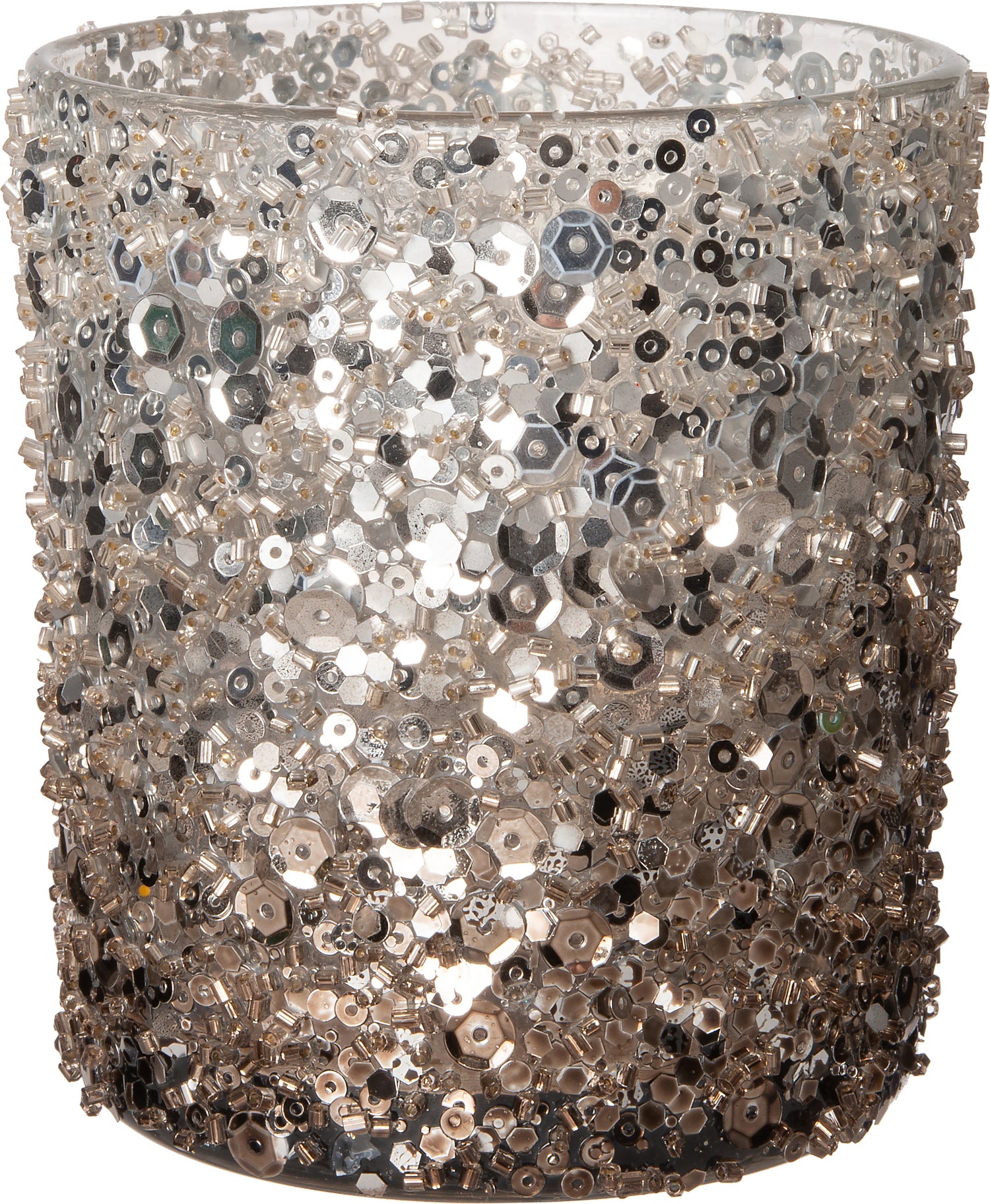 Intratuin waxinelichthouder Debby zilver / bruin D 9 H 10 cm