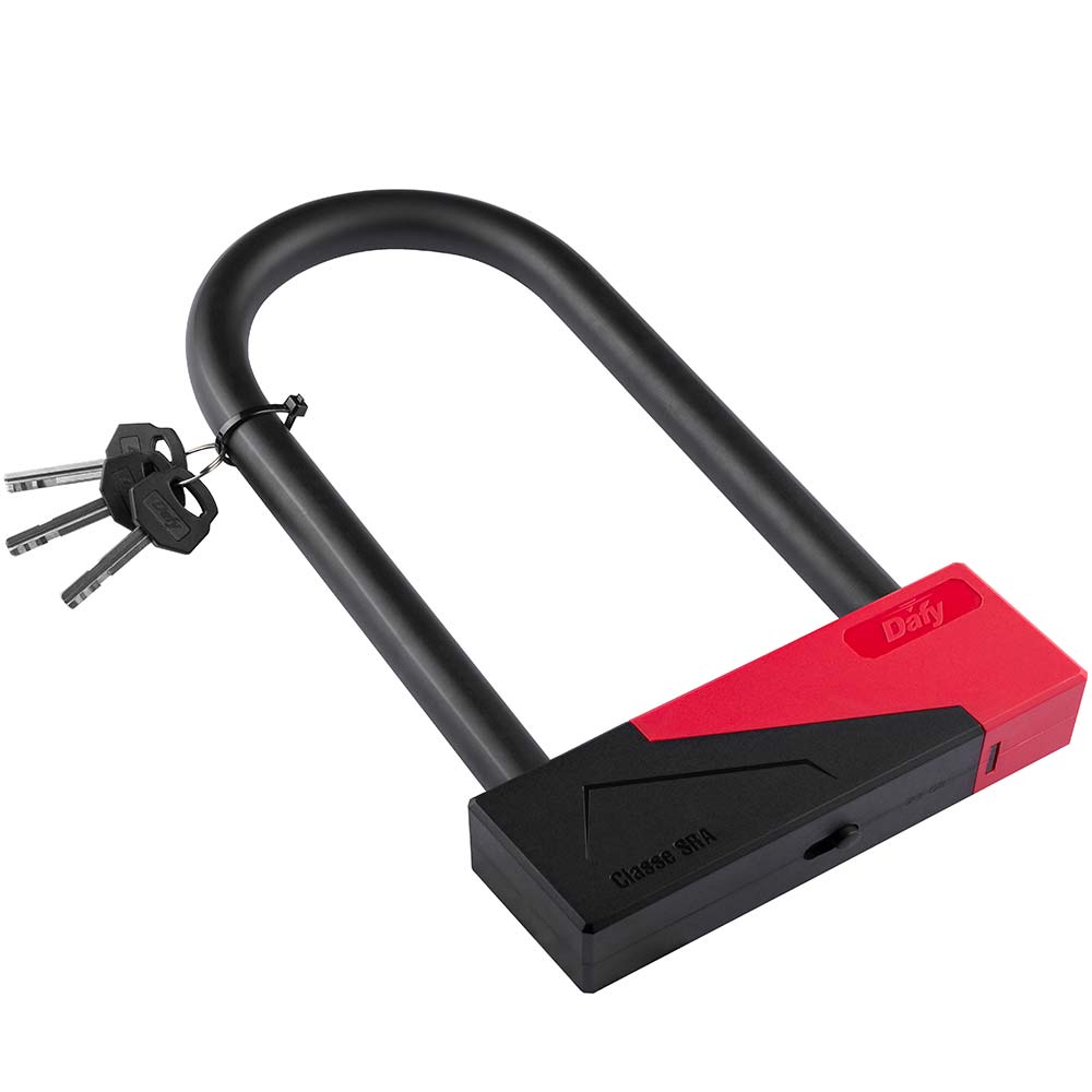 Dafy Moto - Antivol en U - 110 x 230 mm SRA Rouge / Noir