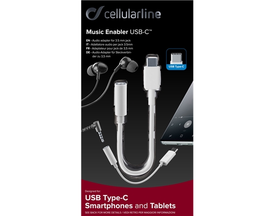 ADAPTADOR CELLULARLINE 35MM - USB C
