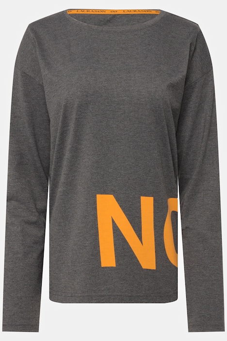 T-Shirt, NOW Statement-Print, Rundhals, Langarm, OEKO-TEX