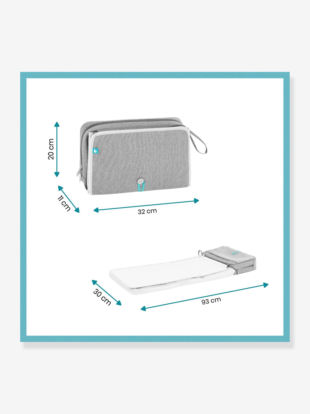 Trocador portátil BABYMOOV Nomadcare, branco claro liso