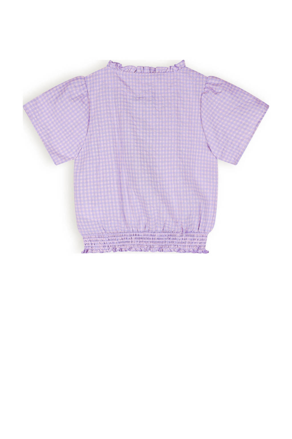 NONO geruitecrop top Tyra paars/lila
