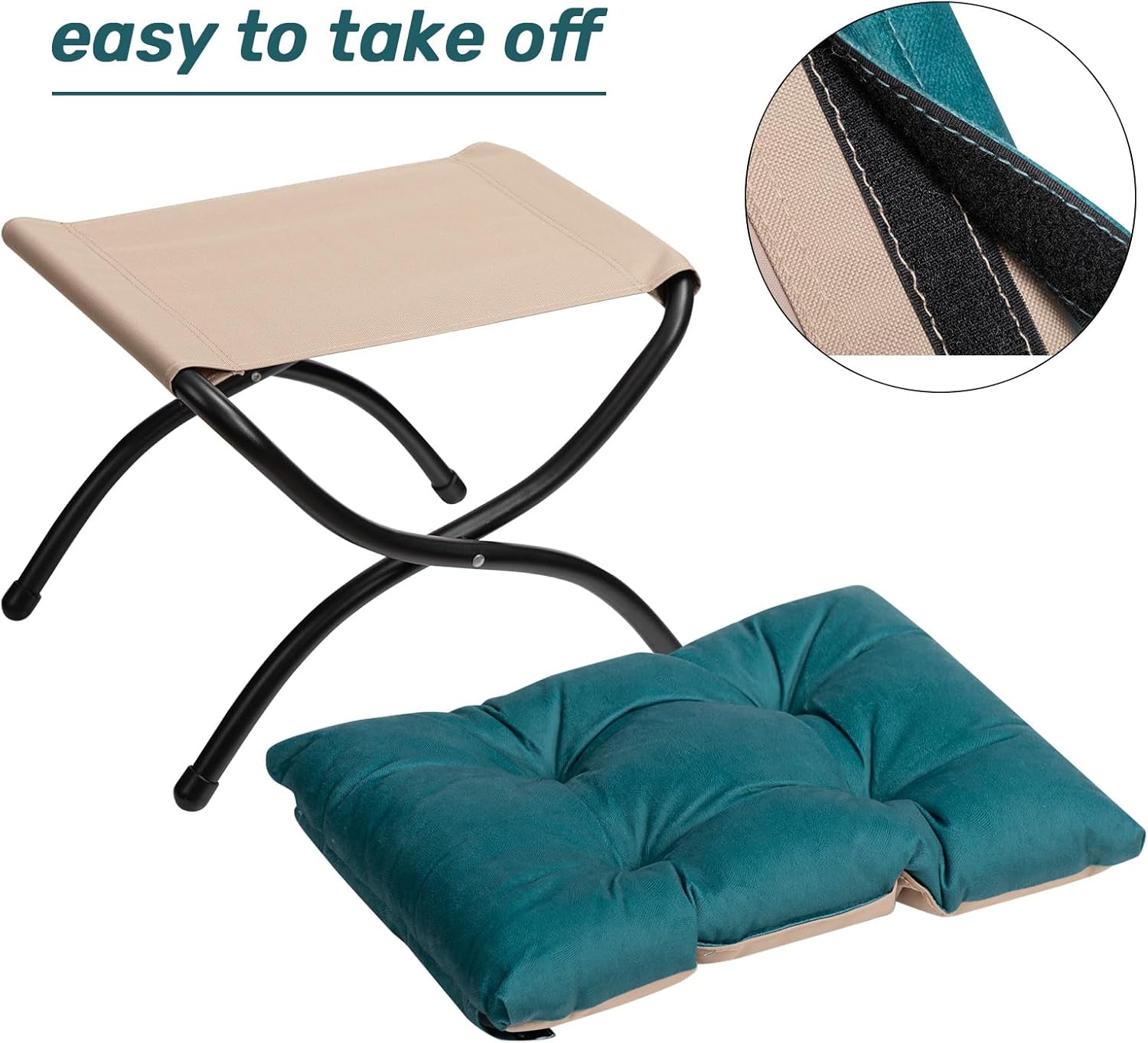 HollyHOME Sessel mit Hocker Ohrensessel mit Hocker Sessel Wohnzimmer Relaxsessel Schlafzimmer Lesesessel Lounge Sessels Armlehnensessel, Blau Grün