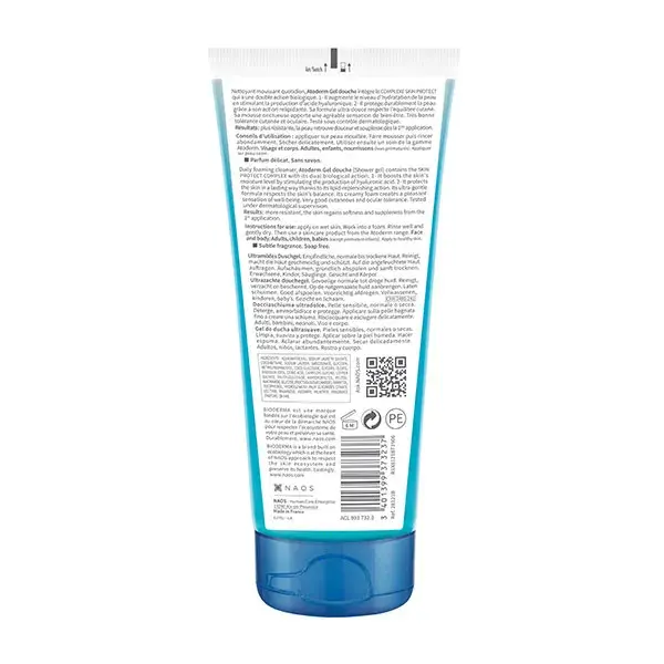 Bioderma Atoderm Gel de Banho Sem Sabão para Pele Seca, Tamanho Família, 200ml