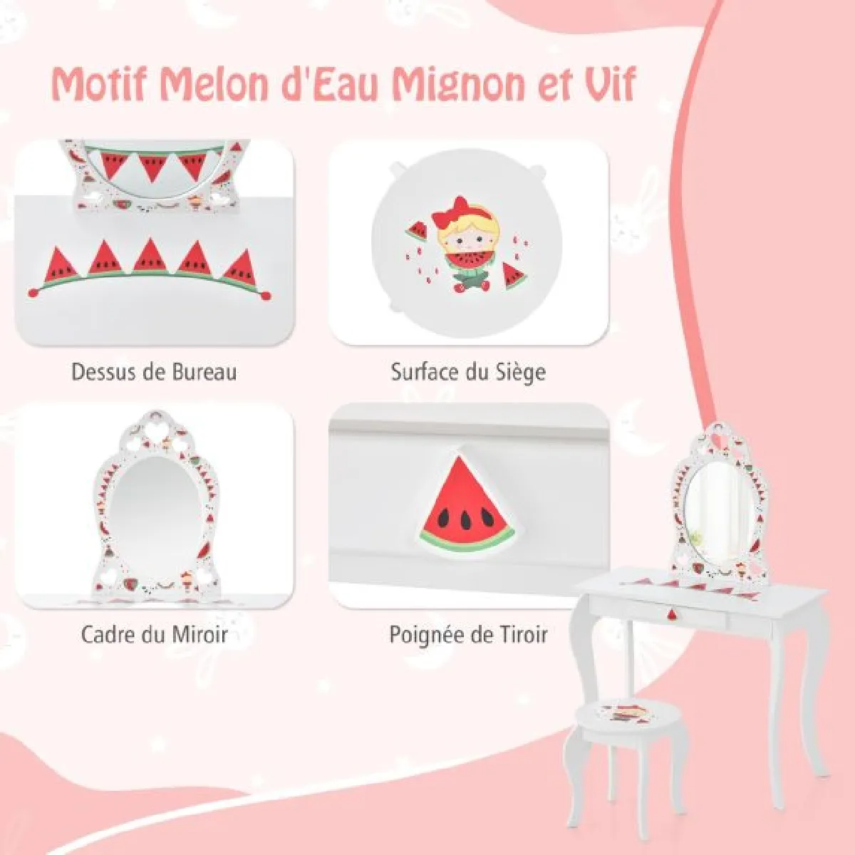 Coiffeuse Helloshop26 - Blanc