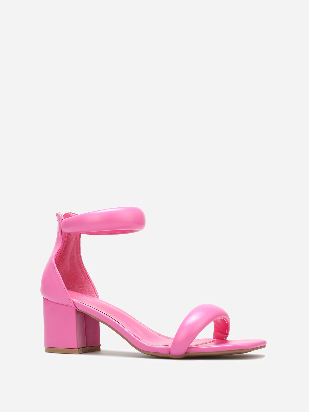 Sandales à brides matelassées et zip- Fuchsia