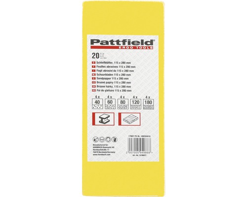 Excenterschuurmachinebladen Pattfield 115 x 280 mm 20 stuks, ongeperforeerd