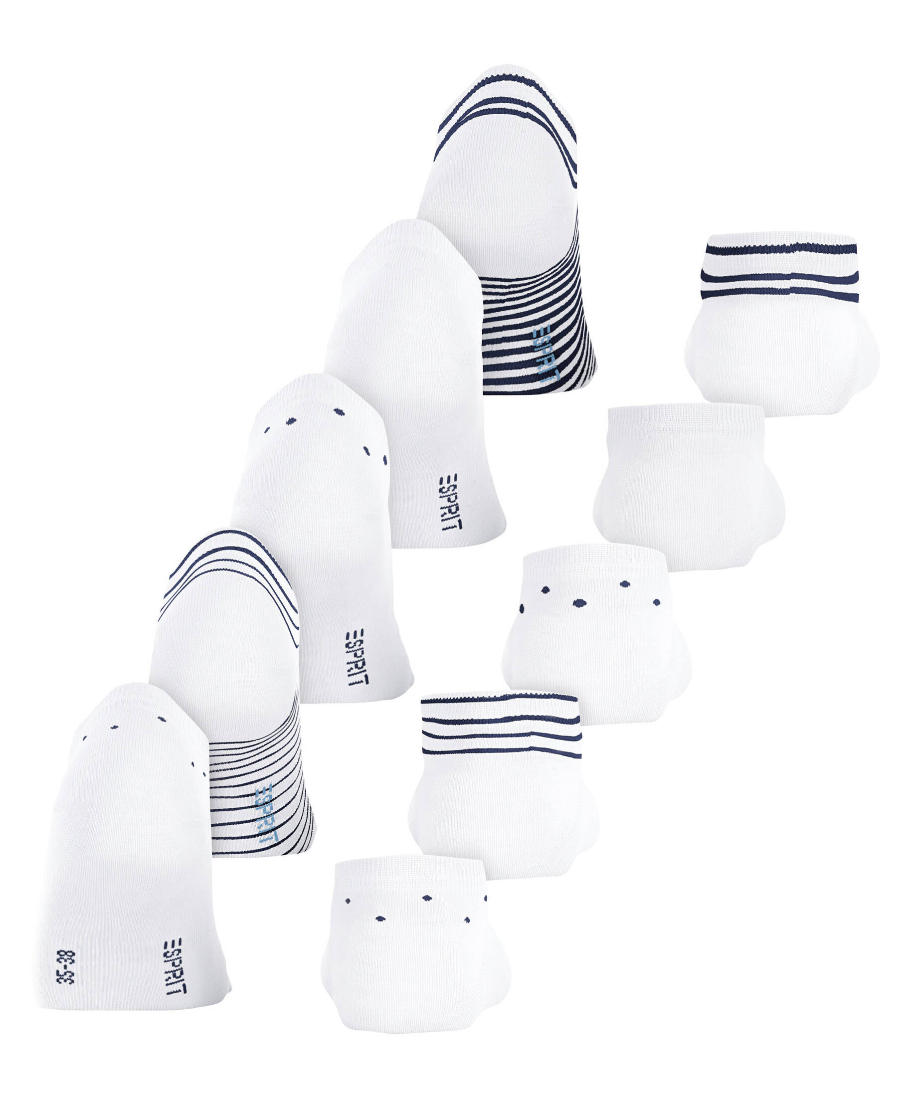Esprit| Damen Sneakersocken Dots & Stripes 5-Pack