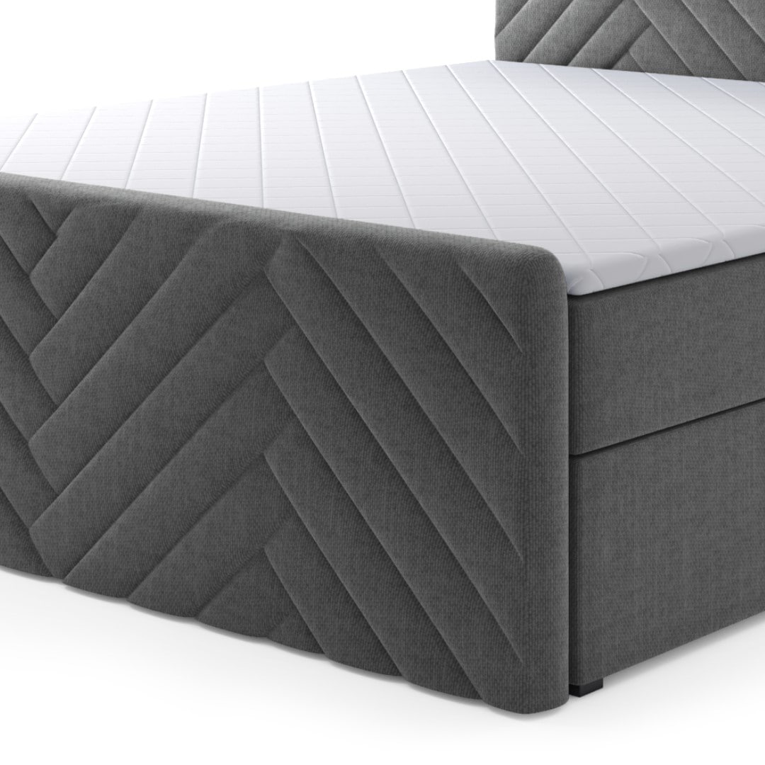 M-Punkt GmbH Boxspringbett GENF Fußteil mit Bettkasten 180 x 200 cm Anthrazit - versch. Ausführungen