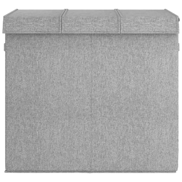 vidaXL Sammenleggbar vaskekurv grå 64,5x34,5x59 cm imitert linstoff