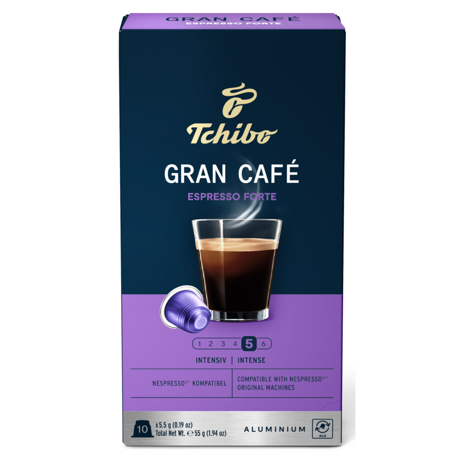 Tchibo Gran Café Espresso Forte 10 Caps - Nespresso kompatibel