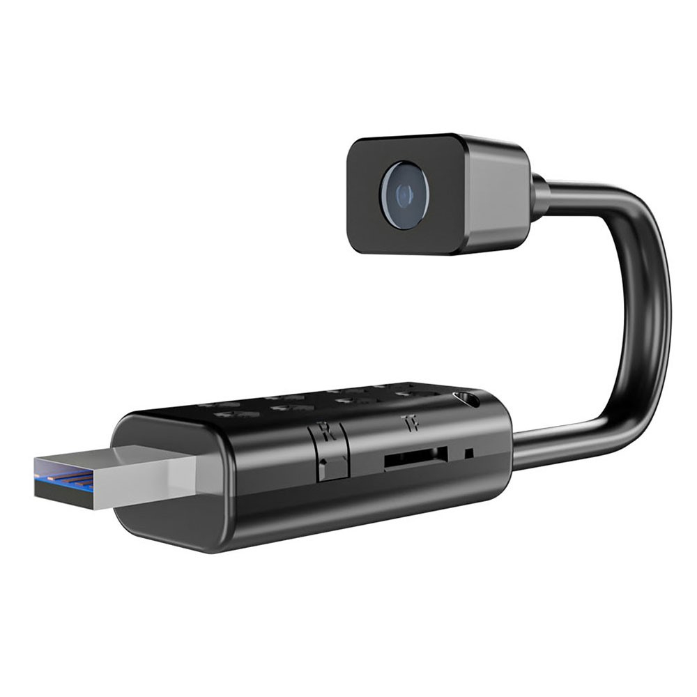 Mini USB Kamera Ultra HD 4K Überwachungskamera mit IR Nachtsichtfunktion und Bewegungserkennung   Micro SD Kartenslot - Schwarz