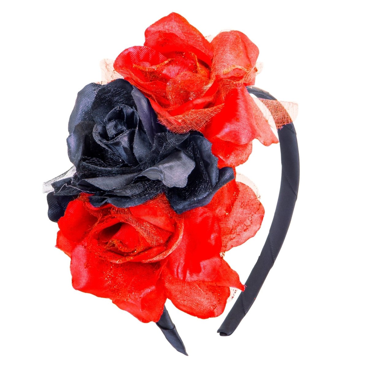 Dia De Los Muertos Haarband Rood Zwart Bloemen