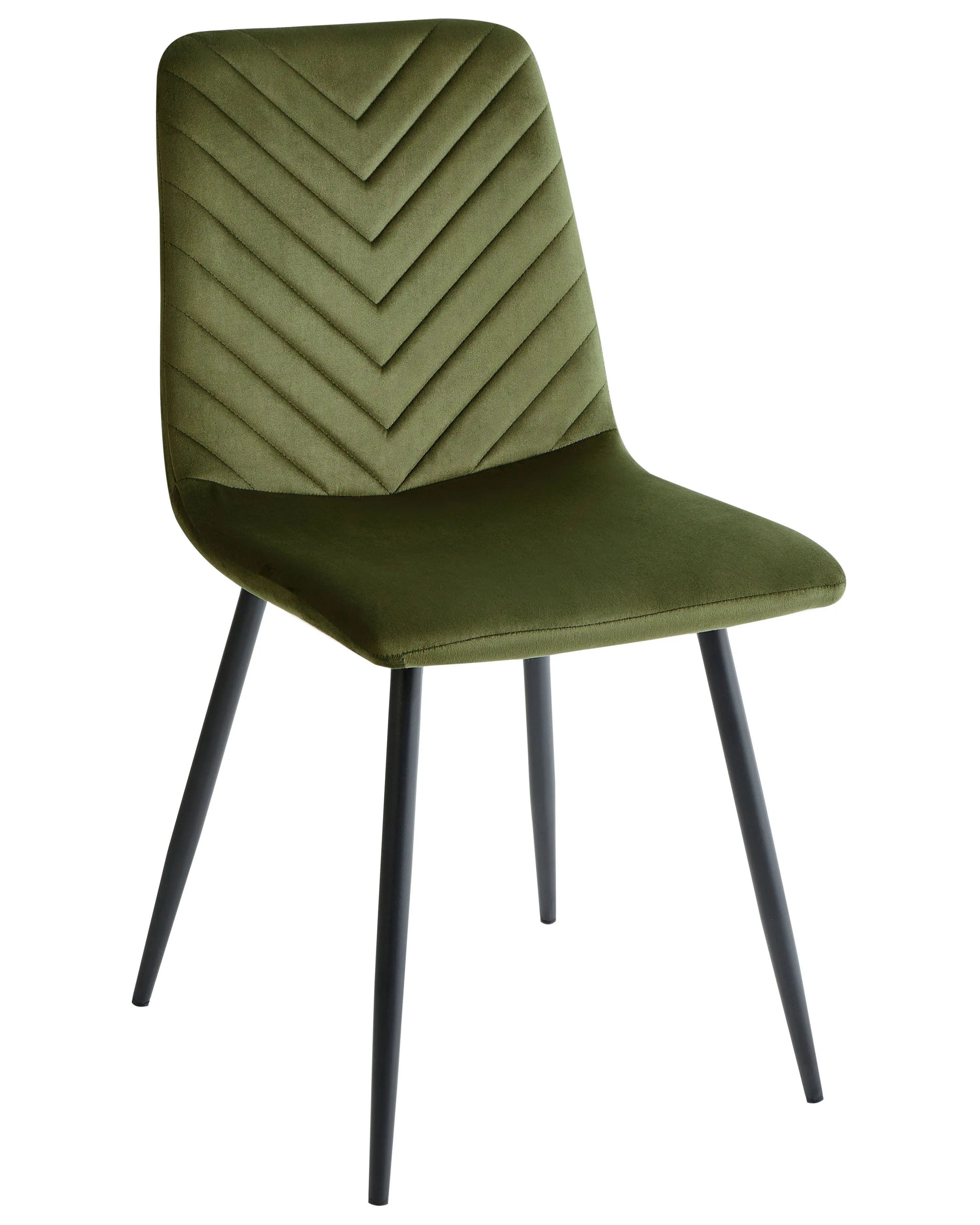 Set van 4 eetkamerstoelen HAVRE Fluweel Olijfgroen